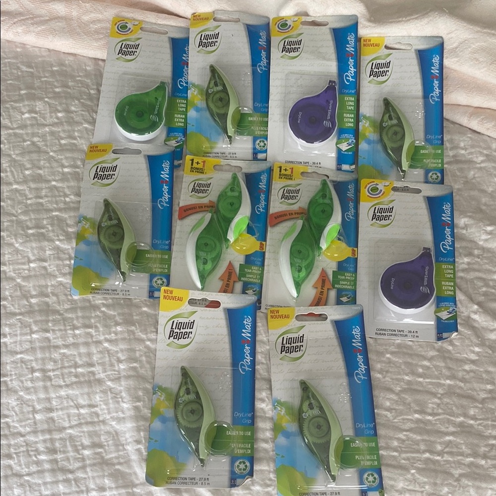 10 packs of liquid paper Tape (12) in all 
Brand new and sealed